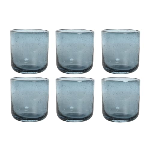 VASO SET 6 CRISTAL 8,3X8,3X9,3 320ML BURBUJAS AZUL von AlexandreHouse