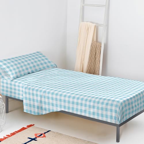 Vichy Juego de sábanas 2 piezas 160x270 cm (Cama 80/90) Azul von AlexandreHouse