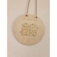 Familienschild, Türschild, Familyschild Aus Holz Mit Puzzleteilen Der Einzelnen Familienangehörigen, Familie, Liebe von AlexasKreativwerk