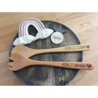 Salatbesteck Mit Lasergravur, Individuell Gestaltbar Salatbesteck Mit Lasergravur, Individuell Gestaltbar von AlexasKreativwerk