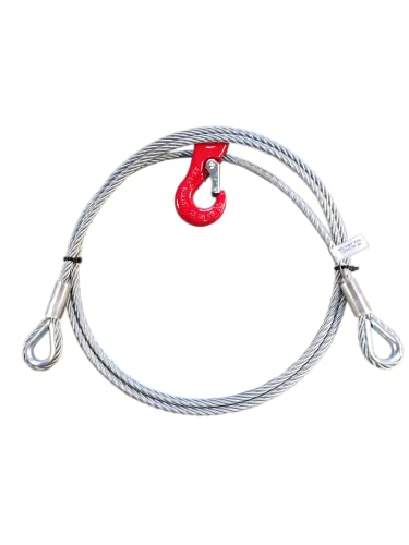 ALFA LOGISTIK® Chokerseil mit Kauschen 10mm – 14mm, Rückeseil, Forstseil mit Gleithaken 1m – 30m (10mm 30m) von Alfa Logistik