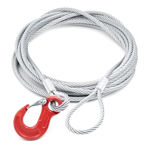 ALFA LOGISTIK Anschlagseil 14mm Durchmesser 25m Länge mit Haken und Öse - Drahtseil mit Haken - Stahlseil mit Ösen und Haken - Zuverlässiges Forstseil ALFA LOGISTIK Anschlagseil 14mm Durchmesser 25m Länge mit Haken und Öse - Drahtseil mit Haken - Stahlseil mit Ösen und Haken - Zuverlässiges Forstseil von Alfa Logistik