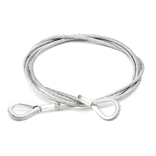 ALFA LOGISTIK Drahtseil mit Kauschen 4mm Durchmesser 2m Länge - Stahlseil mit Ösen - Drahtseil mit Kauschen - Anschlagseil ALFA LOGISTIK Drahtseil mit Kauschen 4mm Durchmesser 2m Länge - Stahlseil mit Ösen - Drahtseil mit Kauschen - Anschlagseil von Alfa Logistik