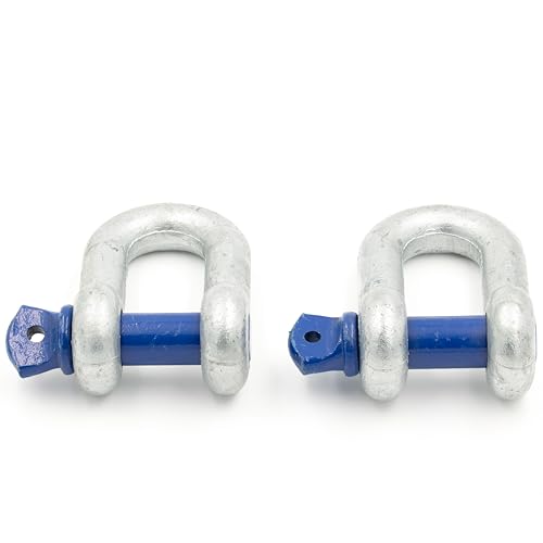 Schäkel 1t Tragfähigkeit 2 Stück Gerade mit Augbolzen - Geradschäkel Form DW - Schäkel Hochfest Stahl Feuerverzinkt - Hochfester Bügelschäkel - Lastschäkel - Hebeschäkel von Alfa Logistik