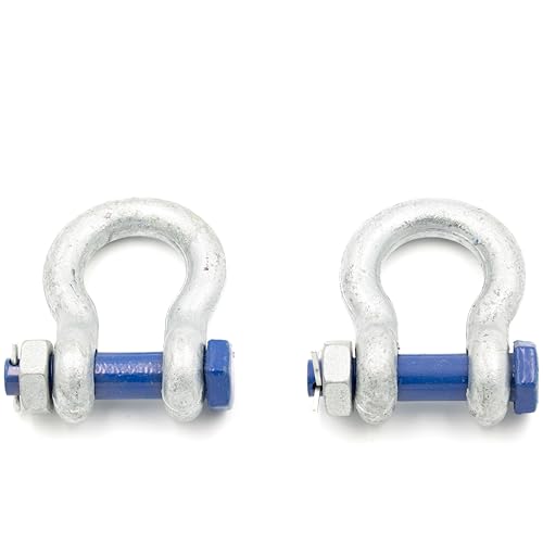 Schäkel 2t Tragfähigkeit 2 Stück mit Augbolzen mit Mutter und Splint - Schäkel Geschweift Form BX - Schäkel Hochfest - Stahl Feuerverzinkt Rundschäkel Schäkel 2t Tragfähigkeit 2 Stück mit Augbolzen mit Mutter und Splint - Schäkel Geschweift Form BX - Schäkel Hochfest - Stahl Feuerverzinkt Rundschäkel von Alfa Logistik