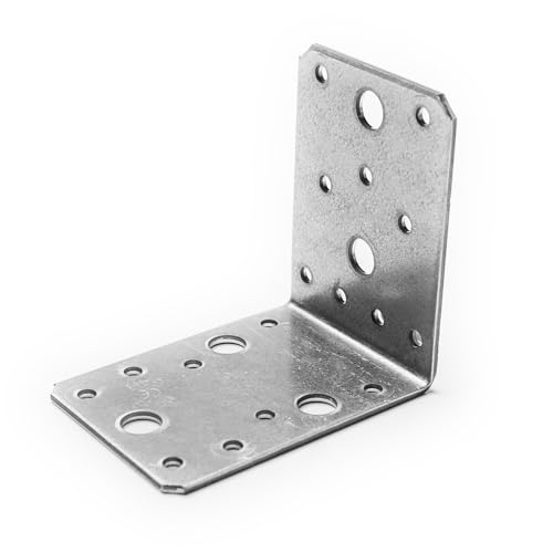 10x Alfa Winkelverbinder ohne Sicke 90 x 90 x 65 mm Lochwinkel Bauwinkel Schwerlast Verbinder Winkel verzinkt von Alfa