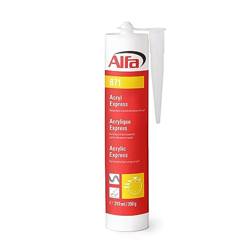 20x Alfa Acryl-Dichtstoff weiß 310 ml Profi-Qualität besonders schnell härtendes Maler-Acryl - nach 10 Minuten überstreichbar von Alfa