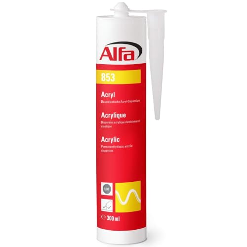 20x Alfa Acryl-Dichtstoff 310 ml weiß Profi-Qualität universelle Anwendung, Profi-Qualität, Maler-Acryl, witterungsbeständig, geruchlos, lösemittelfrei, stark haftend von Alfa