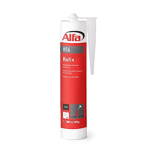 2x Alfa Bitumen Dichtmasse 300 ml Profi-Qualität schwarzer Dachdichtstoff witterungsbeständiger Bitumenkleber zum Abdichten und Verkleben von Alfa