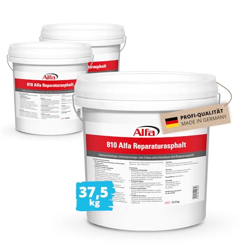 3x Alfa Reparaturasphalt 12,5 kg Profi-Qualität Kaltasphalt Körnung 0 bis 5 mm zur Ausbesserung von Schlaglöchern im wiederverschließbaren Eimer, Reparatur Asphalt 3x Alfa Reparaturasphalt 12,5 kg Profi-Qualität Kaltasphalt Körnung 0 bis 5 mm zur Ausbesserung von Schlaglöchern im wiederverschließbaren Eimer, Reparatur Asphalt von Alfa