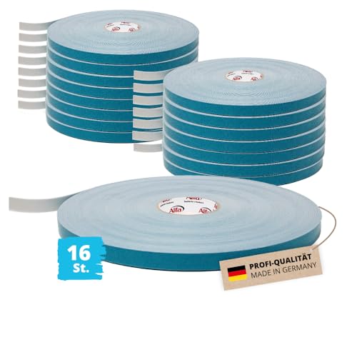Alfa 16x Spiegelklebeband 19mm x 66m Profi-Qualität doppelseitig klebendes PE Schaumband, Montageklebeband von Alfa