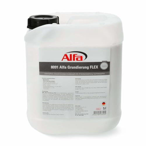Alfa 1x Grundierung FLEX 5 Liter Primer Voranstrich und Tiefengrundierung zur Verbesserung der Haftfähigkeit 1K Flachach-Abdichtung FLEX Alfa 1x Grundierung FLEX 5 Liter Primer Voranstrich und Tiefengrundierung zur Verbesserung der Haftfähigkeit 1K Flachach-Abdichtung FLEX von Alfa