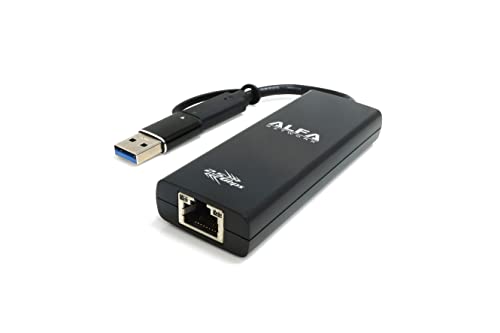 Alfa 2,5 GbE Typ-C SuperSpeed USB 5 Gbps Karte mit Realtek™ RTL8156B und Typ-A-Adapter von Alfa