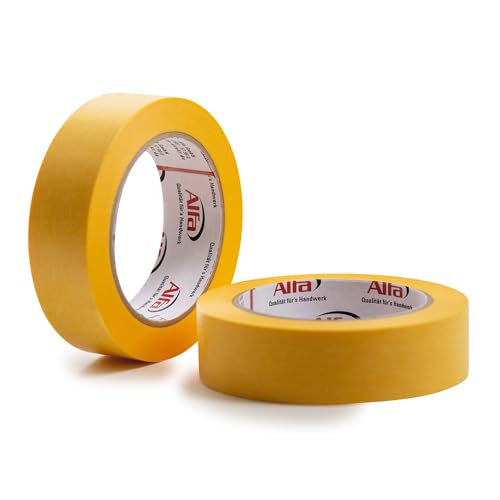 Alfa 2x FineLine GOLD Washi Tape 30 mm x 50 m Profi-Qualität dünnes imprägniertes japanisches Reispapierband PREMIUM-Klebeband von Alfa