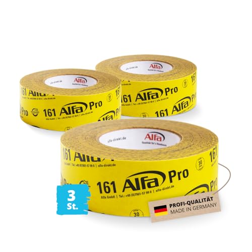 Alfa 3x Pro Spezialklebeband 50 mm x 40 m Profi-Qualität Dampfbremsen Dampfsperren Dachfolien aggressiv klebendes luftdichtes Folienklebeband/Systemklebeband von Alfa