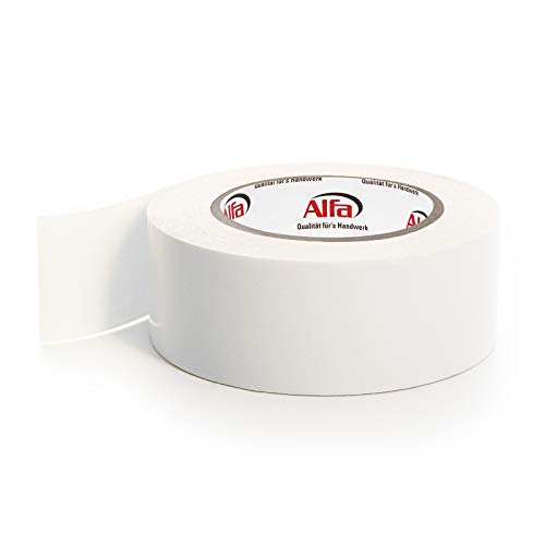 Alfa 4x ExtraTape 50 mm x 25 m wiederentfernbares Teppichverlegeband doppelseitiges Gewebeverlegeband von Alfa
