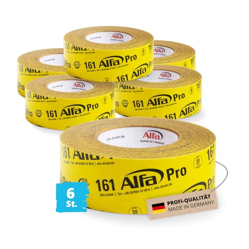 Alfa 6x Pro Spezialklebeband 60 mm x 25 m Profi-Qualität Dampfbremsen Dampfsperren Dachfolien aggressiv klebendes luftdichtes Folienklebeband/Systemklebeband von Alfa