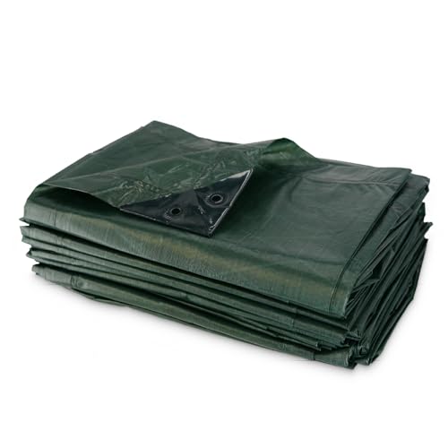 Alfa Abdeckplane 8 m x 10 m extrem reißfeste Allzweckplane 120 g/m² wasserdicht UV-beständige Schutzplane 5-jährige Produktgarantie von Alfa