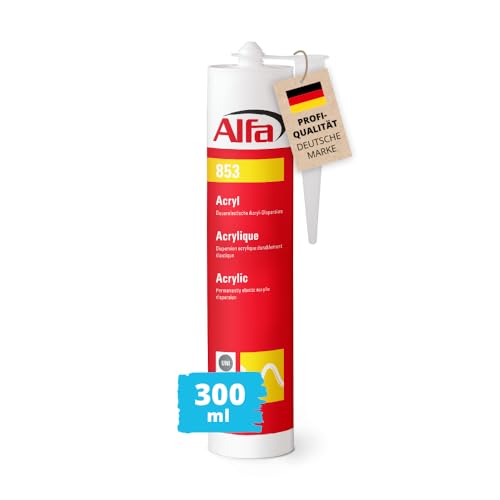 1x Alfa Acryl-Dichtstoff 310 ml weiß Profi-Qualität universelle Anwendung, Profi-Qualität, Maler-Acryl, witterungsbeständig, geruchlos, lösemittelfrei, stark haftend von Alfa