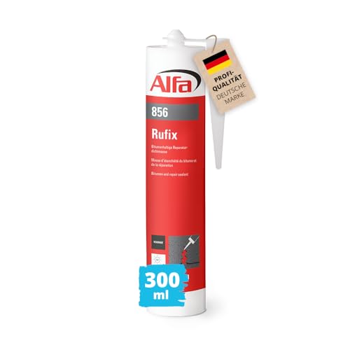 1x Alfa Bitumen Dichtmasse 300 ml Profi-Qualität schwarzer Dachdichtstoff witterungsbeständiger Bitumenkleber zum Abdichten und Verkleben von Alfa