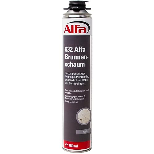 Alfa Brunnenschaum 750 ml Profi-Qualität Polyurethanschaum wasserdichter Montageschaum Bauschaum Pistolenschaum von Alfa