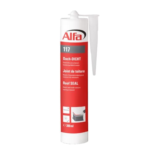 Alfa Dach-Dicht 300 ml Profi-Qualität transparente Abdichtungsmasse hoch elastisch schimmelbeständig für Risse, Fugen, Ränder, Leckstellen, etc. von Alfa