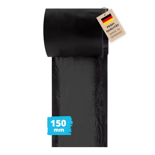 Alfa EPDM-Folie 150 mm x 20 m schwarze Dichtfolie aus EPDM-Kautschuk mit einseitigem Butyl-Streifen zur äußeren Abdichtung von Fenster- und Türelementen von Alfa