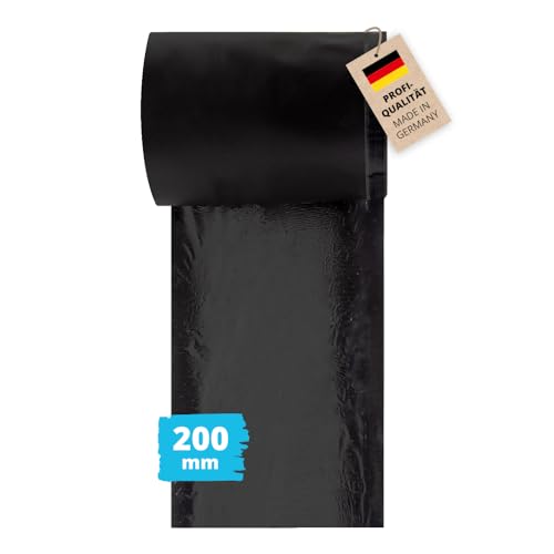 Alfa EPDM-Folie 200 mm x 20 m schwarze Dichtfolie aus EPDM-Kautschuk mit einseitigem Butyl-Streifen zur äußeren Abdichtung von Fenster- und Türelementen von Alfa