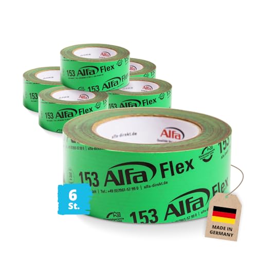 Alfa 6x Flexibles Hochleistungsklebeband 50 mm x 25 m Profi-Qualität Dampfbremsen Dampfsperren Dachfolien geschmeidiges Folienklebeband/Systemklebeband von Alfa