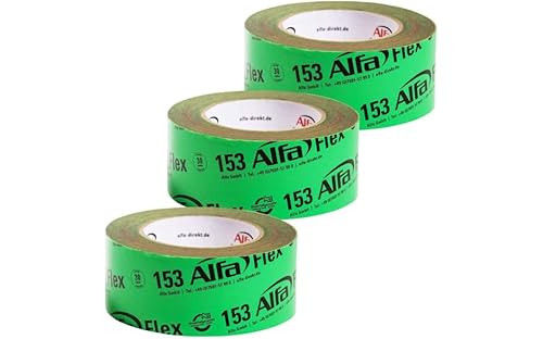 Alfa Flexibles Hochleistungsklebeband 50 mm x 25 m Profi-Qualität Dampfbremsen Dampfsperren Dachfolien geschmeidiges Folienklebeband/Systemklebeband (3, 100 mm x 25 m) von Alfa