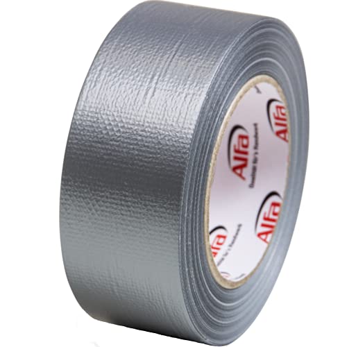 Alfa Gewebeband 48mm x 50m Profi-Qualität gewebeverstärktes Duct Tape Panzertape zum Reparieren, Befestigen, Bündeln, Verstärken, Abdichten - Grau von Alfa