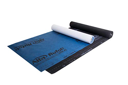 Alfa Selbstklebende, diffusionsoffene Unterspannbahn 75 m² (1,5 x 50m) blau A-klassifizierte UDB-A Unterdeckbahn von Alfa
