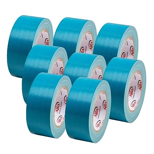 Alfa 8x UV-beständiges Klebeband Gewebeband blau 35 mm x 25 m Panzer-Tape Duct Tape von Alfa