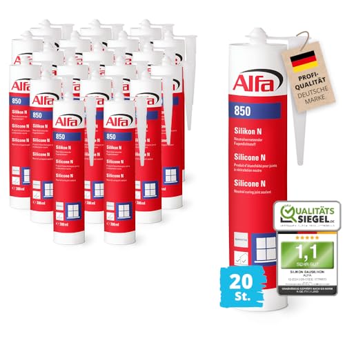 20x Alfa Silikon Manhattan Bausilikon zum Kleben und Abdichten Fugendichtstoff UV- und witterungsbeständiger Qualitäts-Dichtstoff 20x Alfa Silikon Manhattan Bausilikon zum Kleben und Abdichten Fugendichtstoff UV- und witterungsbeständiger Qualitäts-Dichtstoff von Alfa