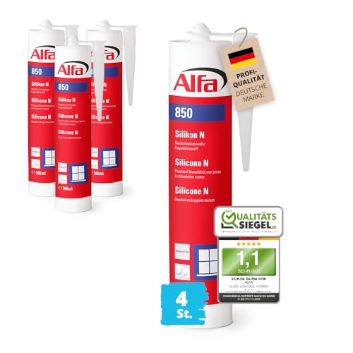 4x Alfa Silikon Manhattan Bausilikon zum Kleben und Abdichten Fugendichtstoff UV- und witterungsbeständiger Qualitäts-Dichtstoff 4x Alfa Silikon Manhattan Bausilikon zum Kleben und Abdichten Fugendichtstoff UV- und witterungsbeständiger Qualitäts-Dichtstoff von Alfa