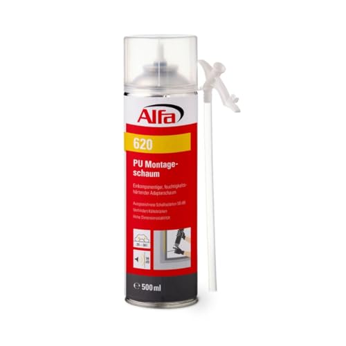 Alfa Einkomponentiger, feuchtigkeitshärtender Adapterschaum 500 ml Montageschaum von Alfa