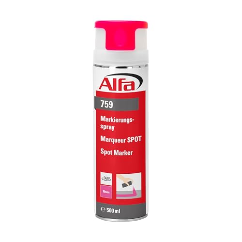 Alfa Markierungsspray neon-pink 500 ml Profi-Qualität für saubere und präzise Markierungen mit flexibler 360° Sprühanwendung (Überkopffunktion) von Alfa