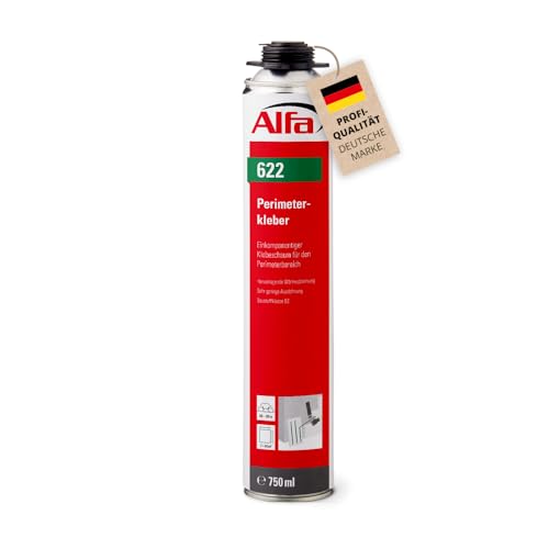 4x Alfa Perimeterkleber (1k) 750ml Profi-Qualität einkomponentiger Klebeschaum Baustoffklasse B2 hervorragende Wärmedämmung geringe Ausdehnung von Alfa