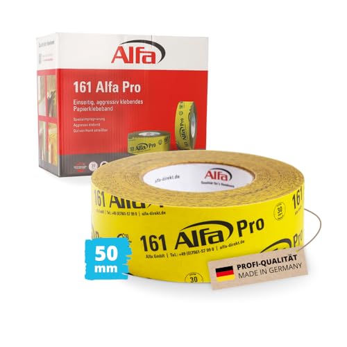 Alfa Spezialklebeband 50 mm x 25 m - luftdichte Verklebung Dampfbremsen/Dampfsperren, Hochleistungsklebeband Folienklebeband von Alfa