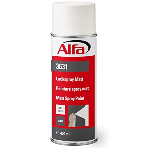 Alfa Sprühlack RAL 9010 Reinweiß 1 x 400 ml Matt für innen und außen - Lackieren und Dekorieren, hohe Deckkraft Farbspray, Sprühdose, Made in Germany von Alfa