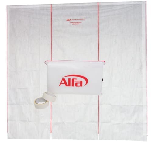 Alfa Staubschutzwand 3,3 m x 3,2 m Profi-Qualität mit Transportbeutel und beiliegendem Klebeband, extrem reißfest von Alfa