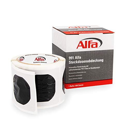 100x Alfa Steckdosenabdeckung Profi-Qualität Maler-Abdeckung zum Abkleben von Steckdosen & Lichtschaltern von Alfa
