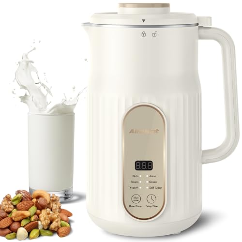 AlfaBot N2 Nussmilchmaschine, Automatische Mandelmilchmaschine für selbstgemachte Pflanzenmilch, Hafer, Soja, milchfreie Getränke, 1000ml Sojamilchmaschine von AlfaBot
