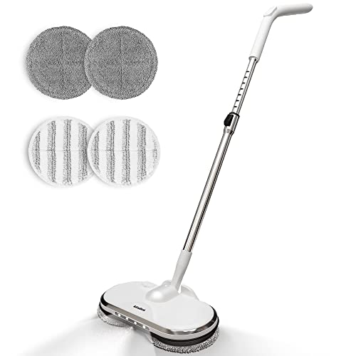 AlfaBot WS-24 Kabellos Elektrischer Mopp, bodenreiniger Spin Mop, Elektrischer Mop mit Sprühfunktion und LED, Bodenwischer zum Wischen, Schrubben und Polieren, Leichte & Wiederaufladbare von AlfaBot