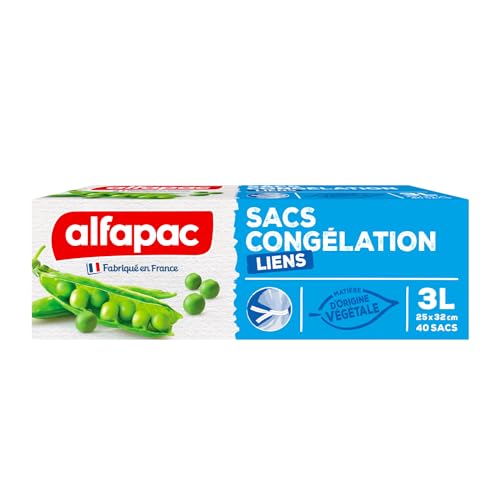 Alfaac – 40 Gefrierbeutel mit Band – Mittel – Breite Öffnung – Umweltfreundlich Alfaac – 40 Gefrierbeutel mit Band – Mittel – Breite Öffnung – Umweltfreundlich von Alfapac