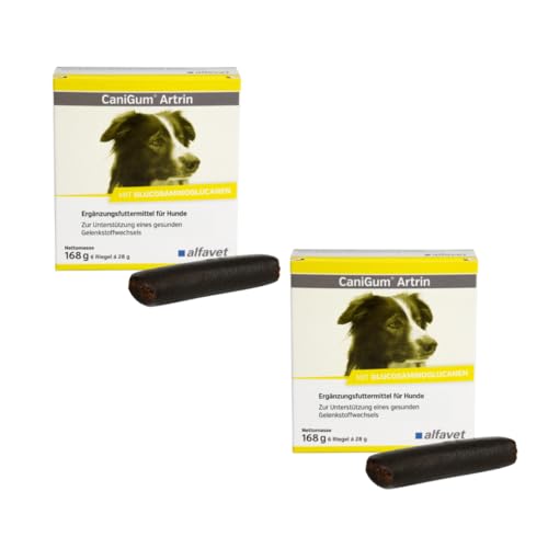Alfavet CaniGum Artrin | Doppelpack | 2 x 6 x 28 g | Ergänzungsfuttermittel für Hunde | Omega-3-Fettsäuren, Teufelskralle & Weidenrinde | Zur Unterstützung der Gelenkfunktion Alfavet CaniGum Artrin | Doppelpack | 2 x 6 x 28 g | Ergänzungsfuttermittel für Hunde | Omega-3-Fettsäuren, Teufelskralle & Weidenrinde | Zur Unterstützung der Gelenkfunktion von Alfavet