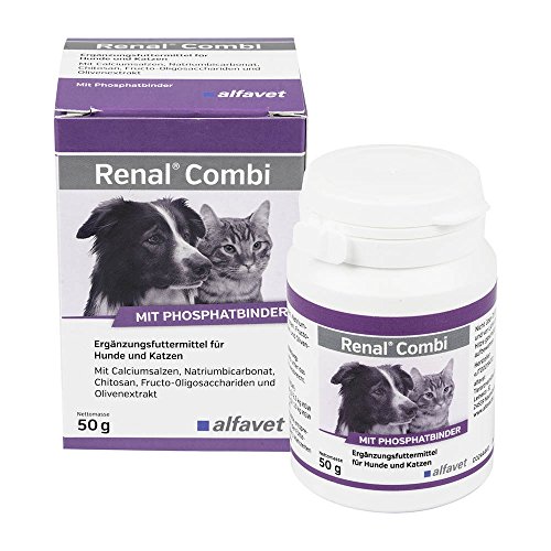 alfavet Renal Combi, Wirkstoffkomplex mit Phosphatbinder zur geregelten Nährstoffversorgung bei Nierenerkrankung für Hund und Katze, Pulver 50 g von Alfavet