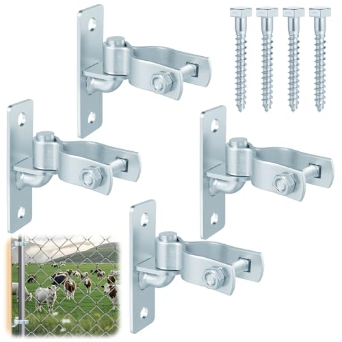 Alffun 4 Paar 3,5 cm Wandhalterung, Torscharniere, robust, Kettenglied-Zaunpfostenscharniere für Außentore, Metalltor-Hardware-Kit (Schrauben im Lieferumfang enthalten) von Alffun