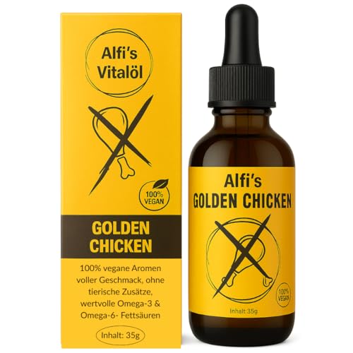 Geschmacksöl für Hunde und Katzen Chicken-Geschmack hilft bei Tabletten Schonkost und Gemüse einfache Einnahme vegane Alternative zu Lachsöl mit Omega 3 und 6/140 Portionen Alfi’s Gourmet Kitchen von Alfi´s Gourmet Kitchen