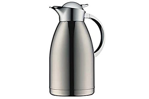 alfi Isolierkanne Albergo TT, Edelstahl mattiert 1,5l, mit TopTherm Edelstahleinsatz,0767.000.150, Thermoskanne hält 12 Stunden heiß, ideal als Kaffeekanne oder Teekanne, Kanne für 10 Tassen von alfi